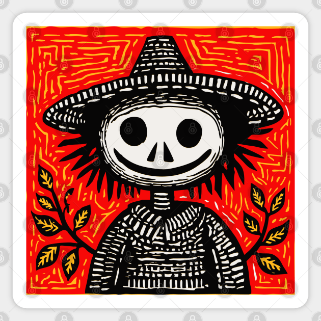 Friendly Scarecrow Art for Kids Halloween and Autumn Decor Sticker by TuncGK